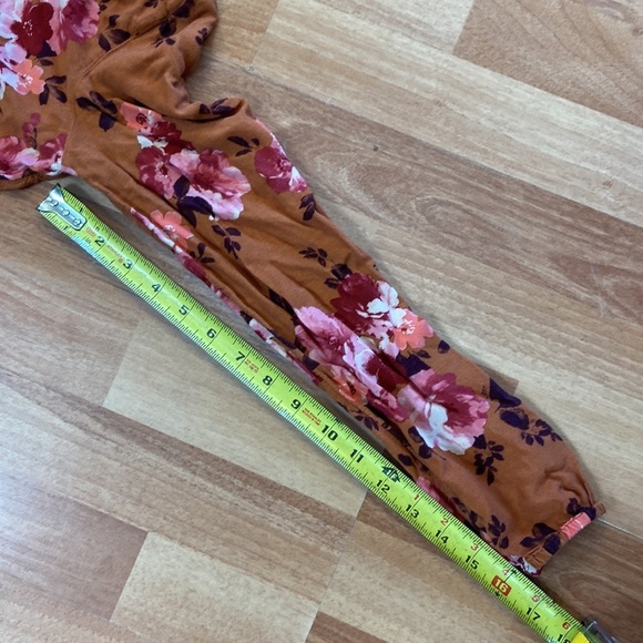 Girls Floral Tiered Dress - Amber Brown size Large 10/12 - Picture 9 of 12